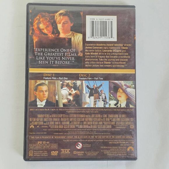 Titanic DVD James Cameron Leonardo DiCaprio Kate Winslet - Picture 4 of 4